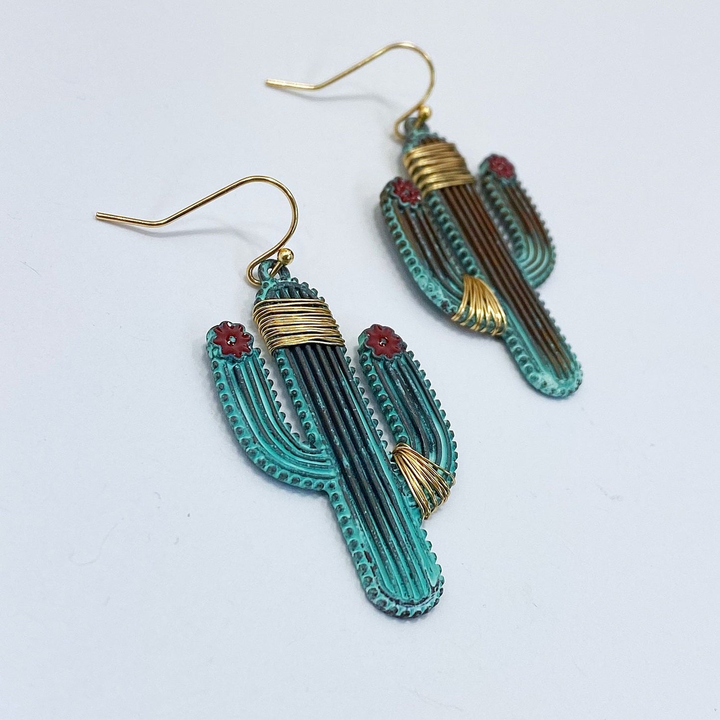 E0847 JCE1677 Cactus Shape Drop Dangle Hook Earrings