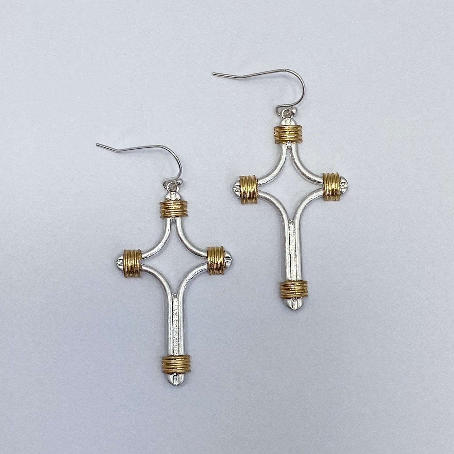 E1014 HE2833 Cross Design Drop Dangle Hook Earrings