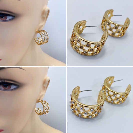 E1109 25E2211 Open Circle Round Shape Mini Hoop Style Post Earrings
