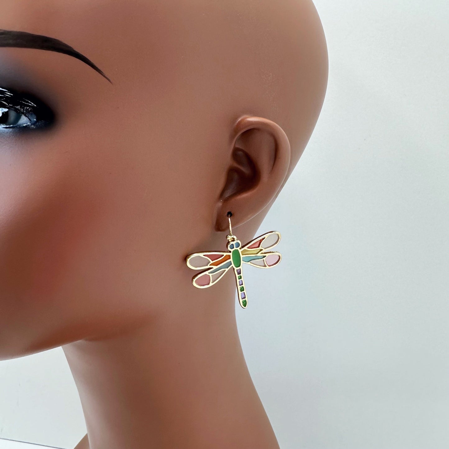 E0942 AE5887 Dragonfly Dangle Earrings