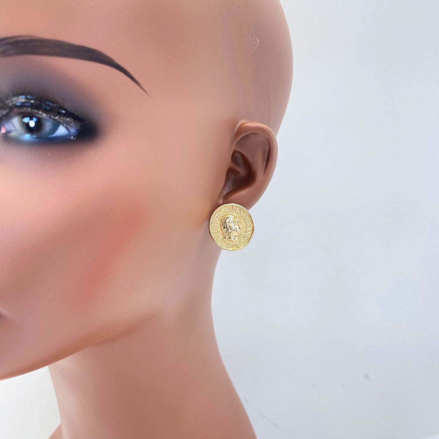 E1258 VER4169 Coin Stud Earrings