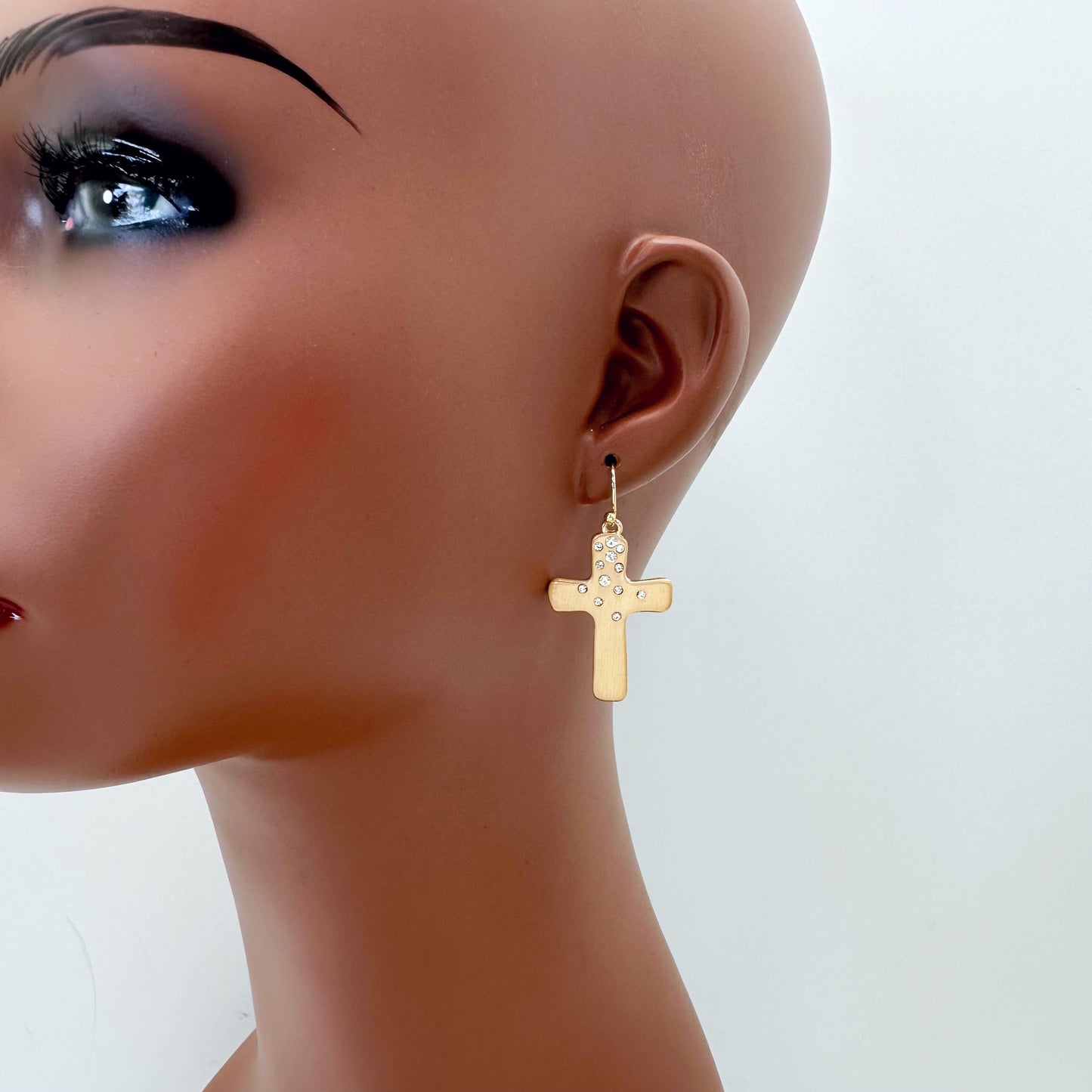 E0954 AE7076 Cross Shape Drop Dangle Hook Earrings