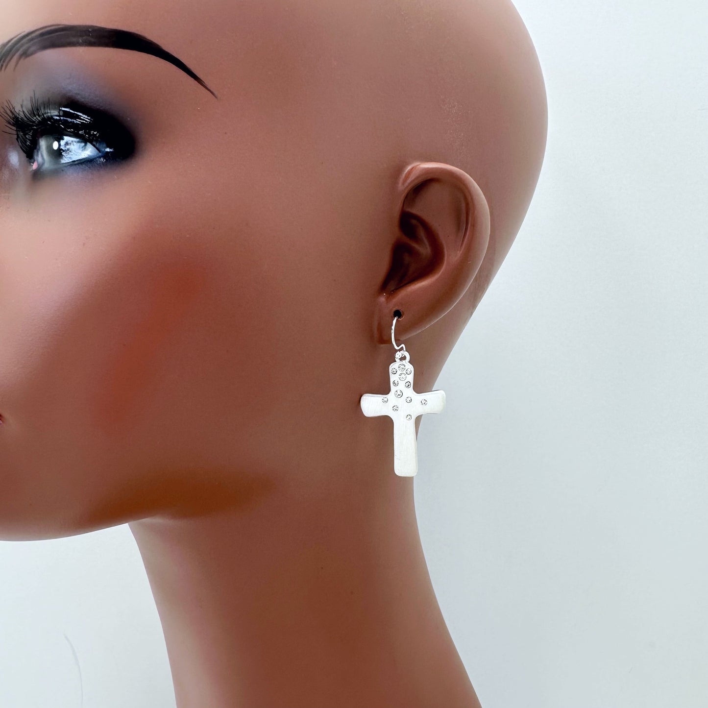 E0954 AE7076 Cross Shape Drop Dangle Hook Earrings