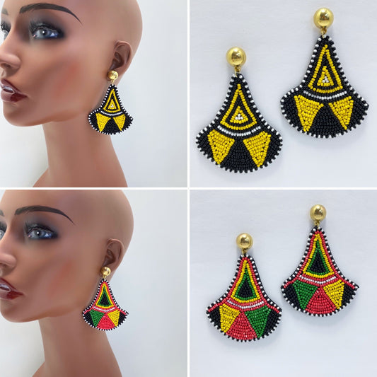 E0890 AE5655 Beads Deco Drop Dangle Earrings