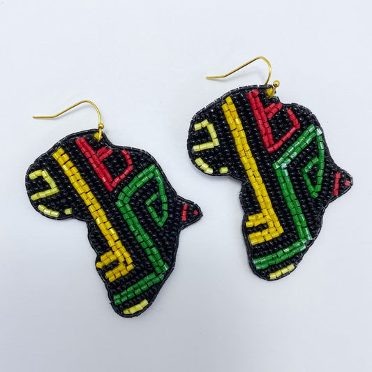 E0891 AE5649 Beads Africa Shape Drop Dangle Earrings