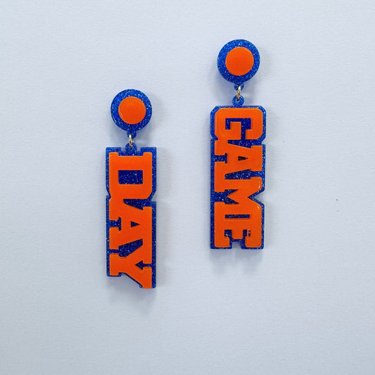 E1054 VER5924 GAME DAY Design Drop dangle Post Earrings