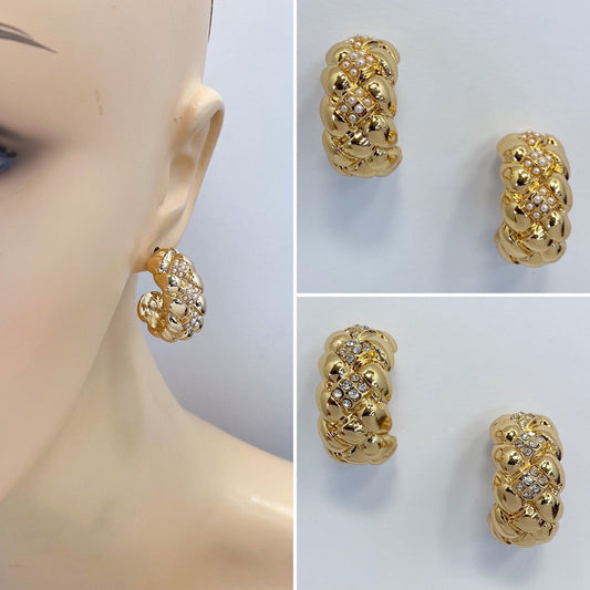 E1110 25E2204 Open Circle Shape Hoop Style Post Earrings