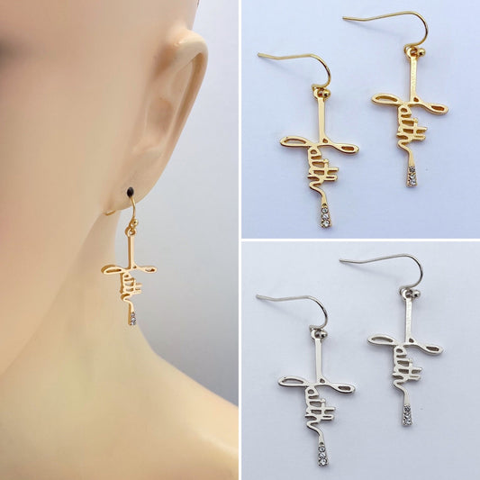 E0841 28082 FAITH Design Drop Dangle Hook Earrings