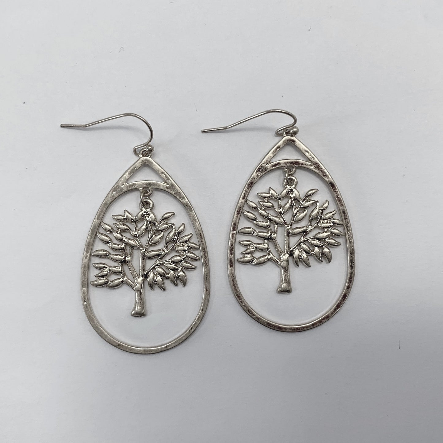 E1118 HE2736 Tree of Life Oval Drop Dangle Earrings