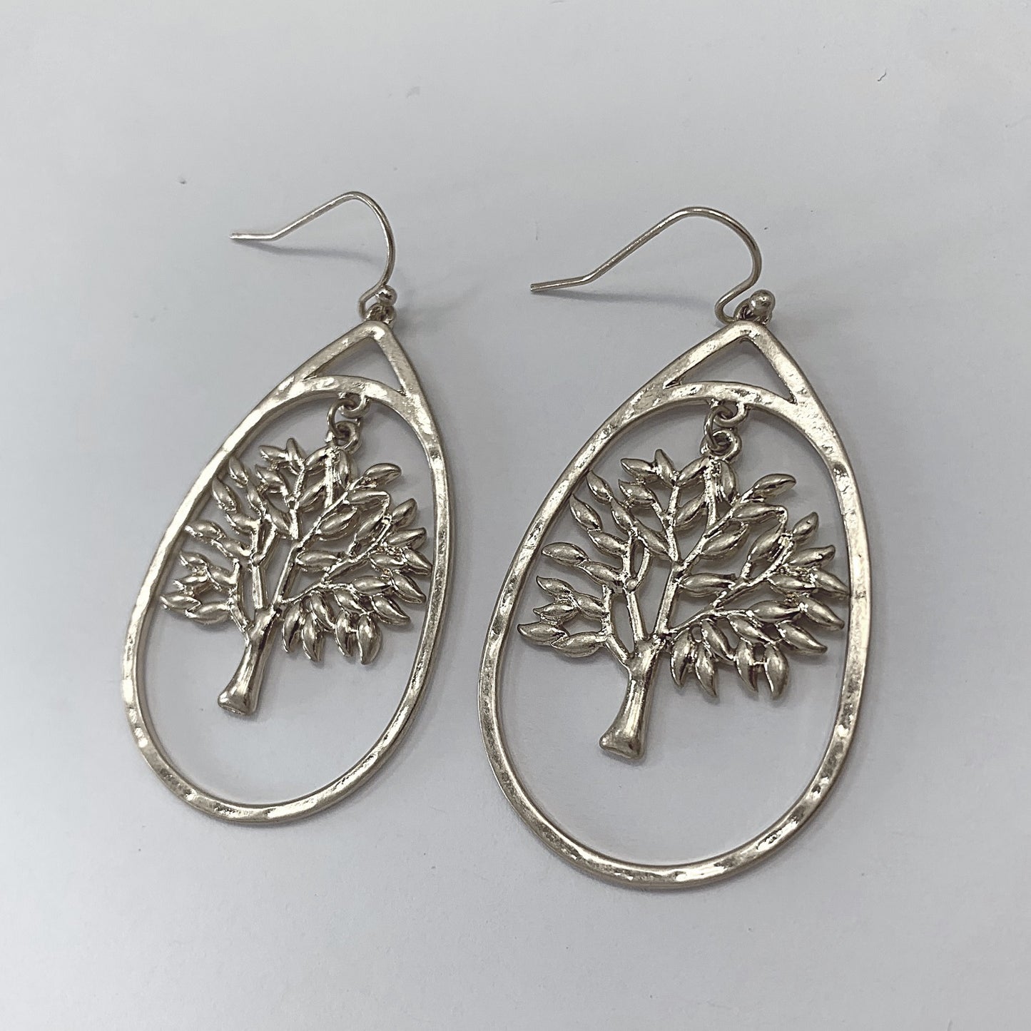 E1118 HE2736 Tree of Life Oval Drop Dangle Earrings