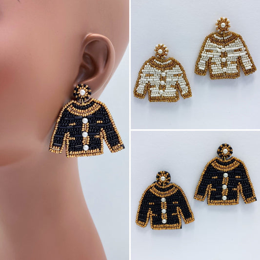 E0892 AE4853 Beads Decorated Drop Dangle Post Earrings