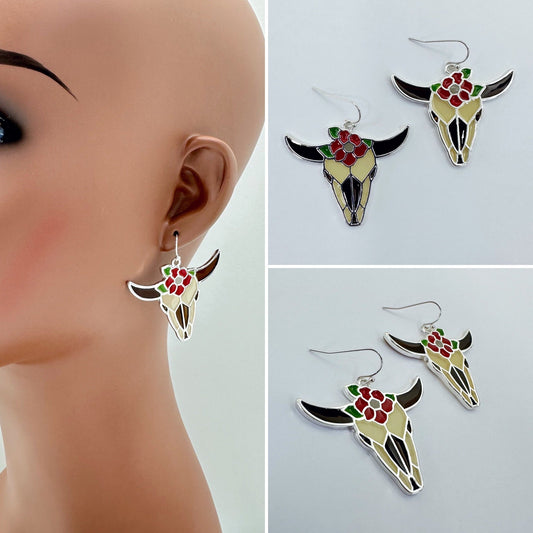 E0933 AE5711 See Through Design Long Horn Design Drop Dangle Hook earrings