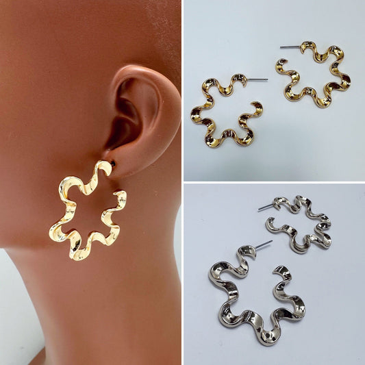 E1105 25E4191 Hoop Style Post Earrings