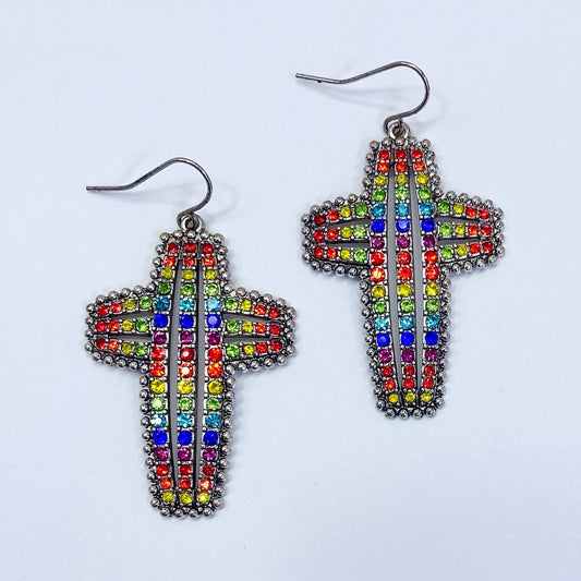 E1538 132560 Cross Dangle Earrings