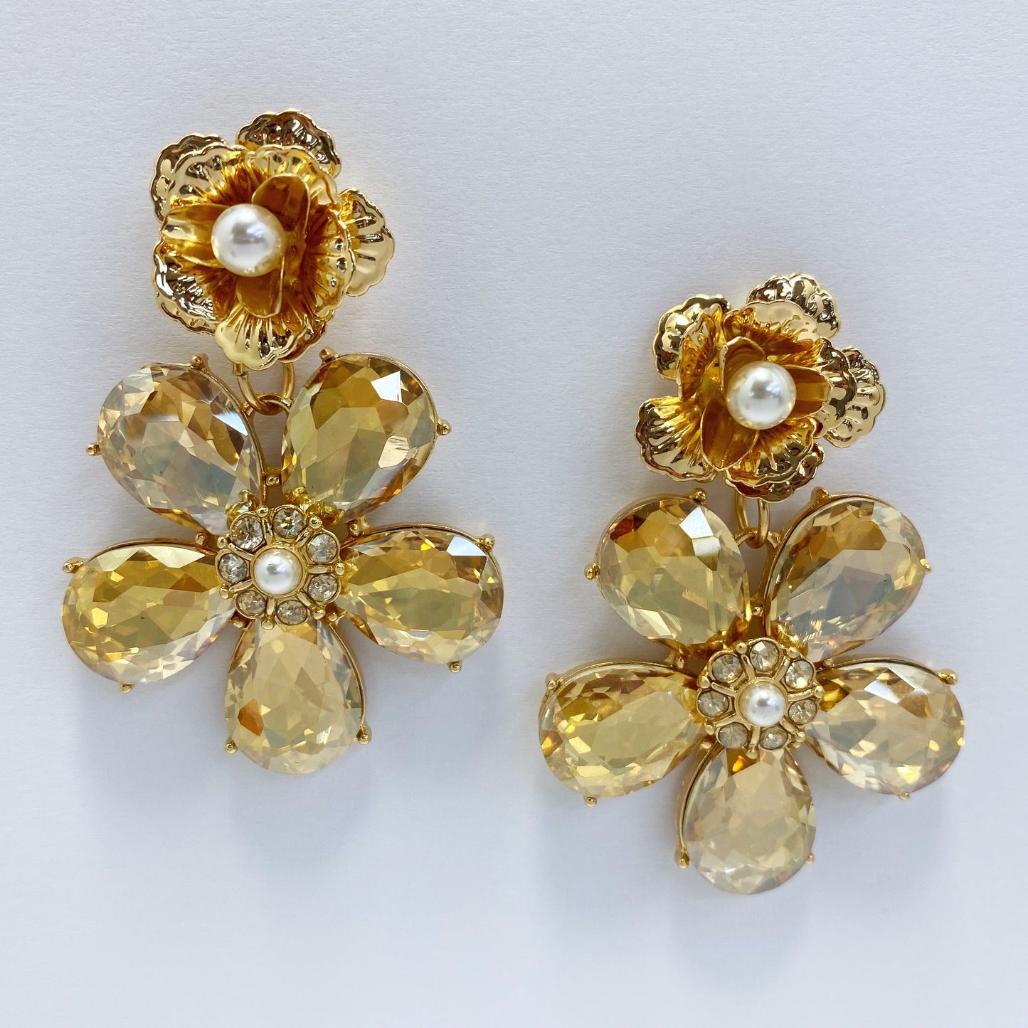 E1670 KE4058 Flower Dangle Earrings