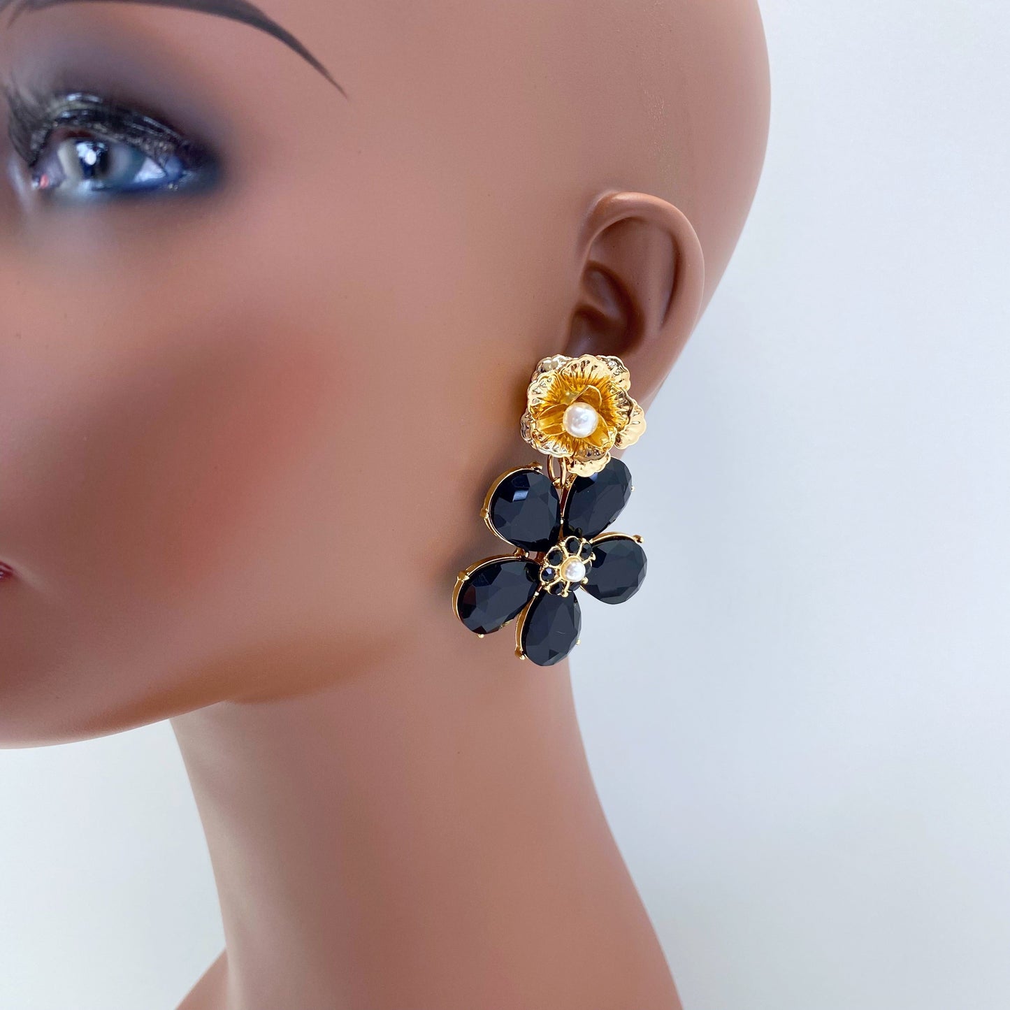 E1670 KE4058 Flower Dangle Earrings