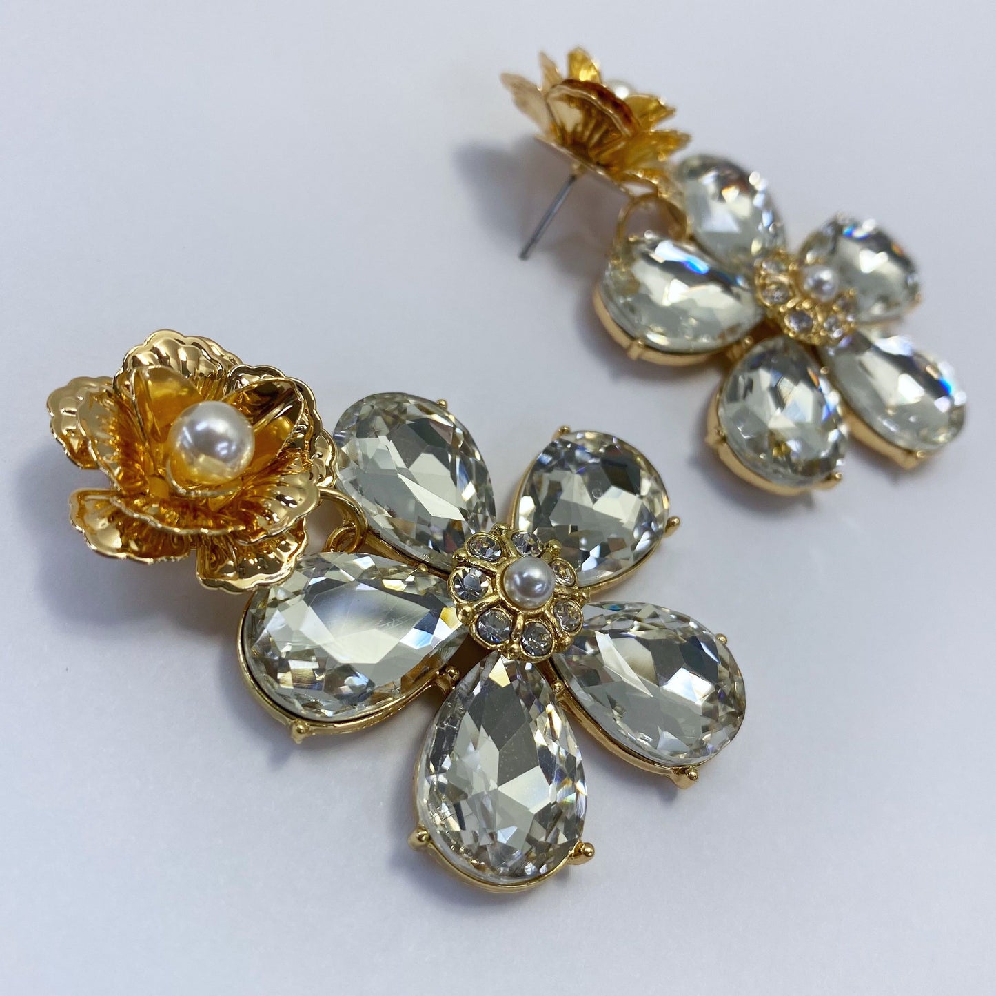 E1670 KE4058 Flower Dangle Earrings