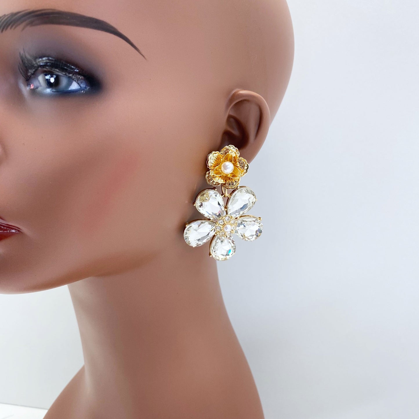 E1670 KE4058 Flower Dangle Earrings