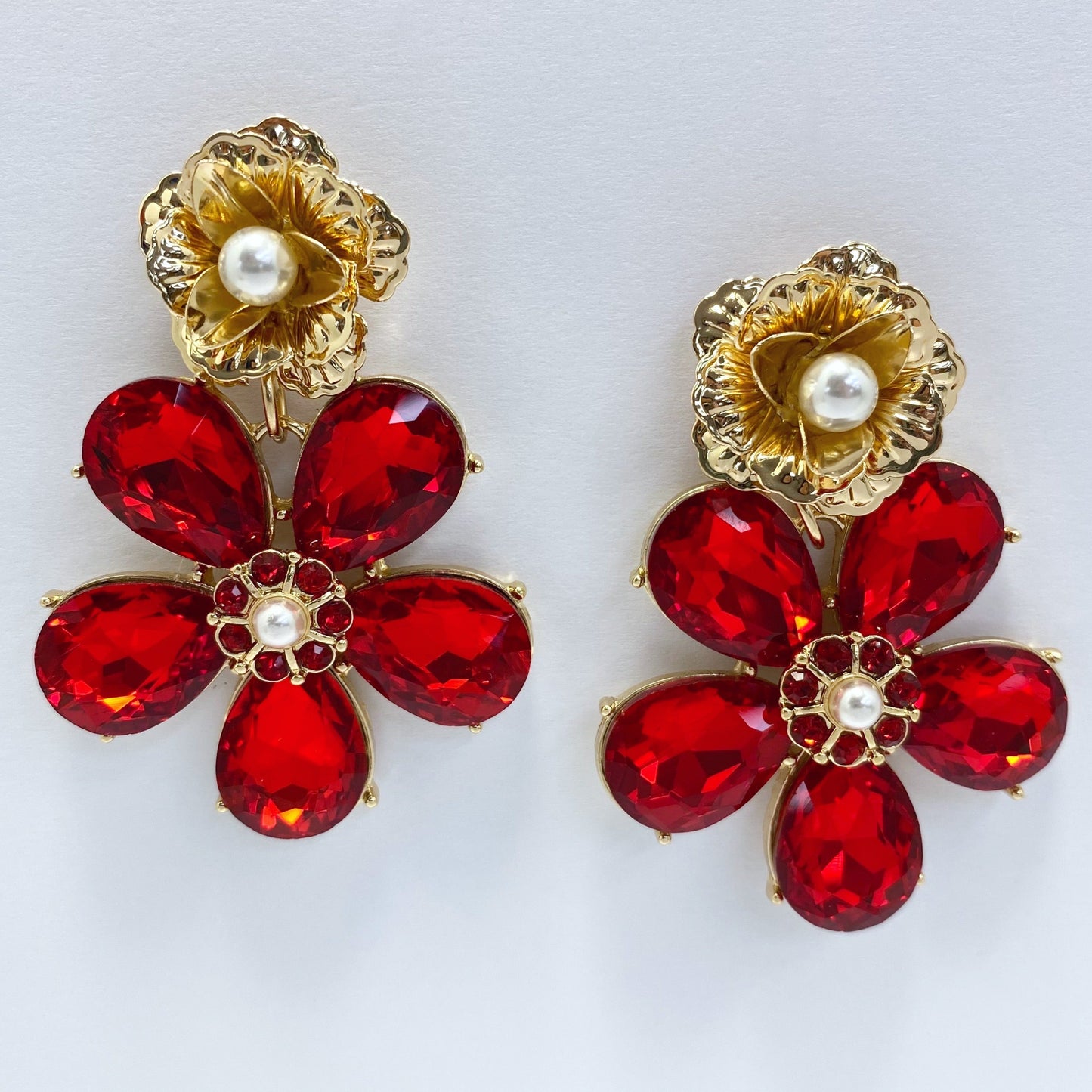 E1670 KE4058 Flower Dangle Earrings