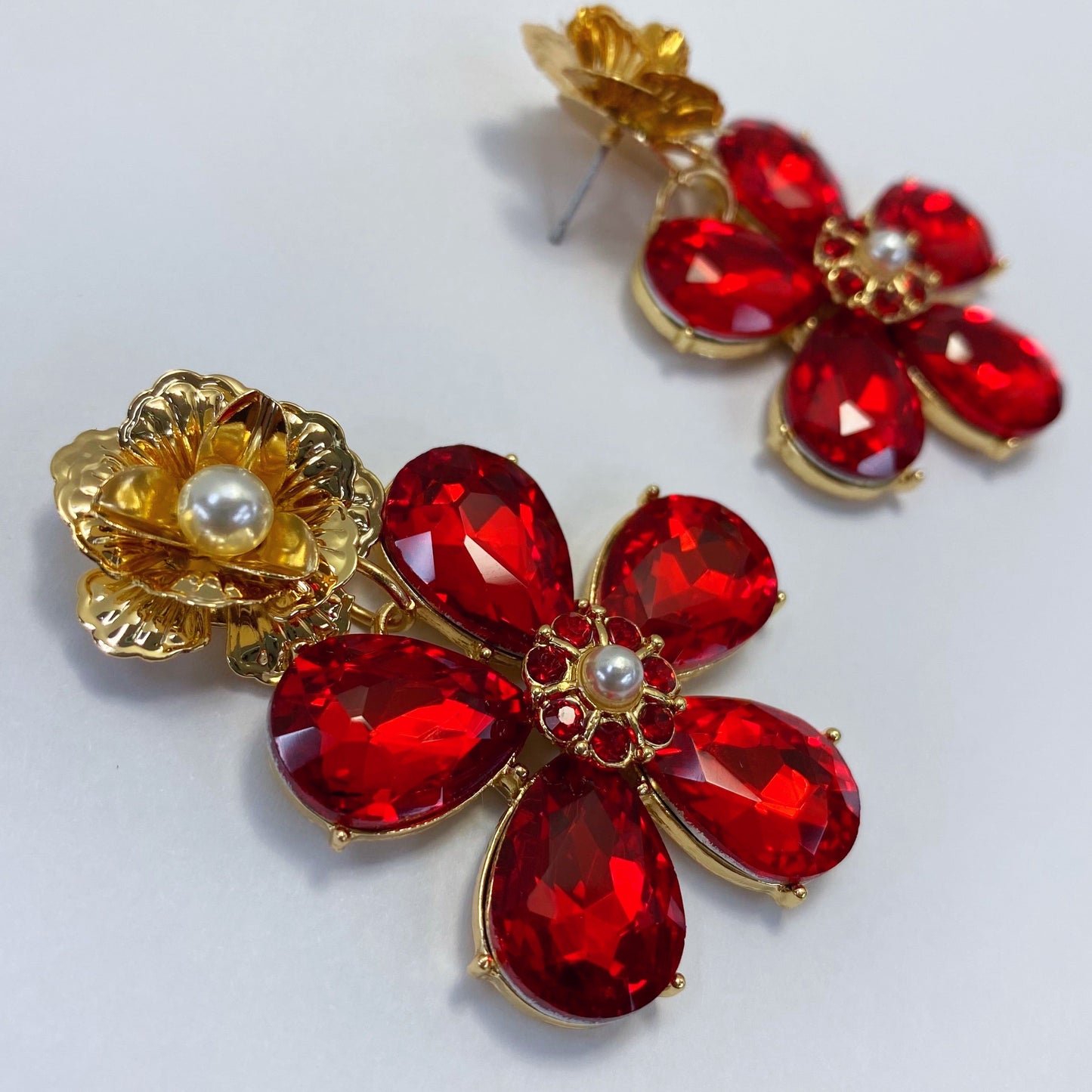 E1670 KE4058 Flower Dangle Earrings