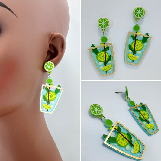 E1055 VER5977 Acrylic Drop Dangle Post Earrings