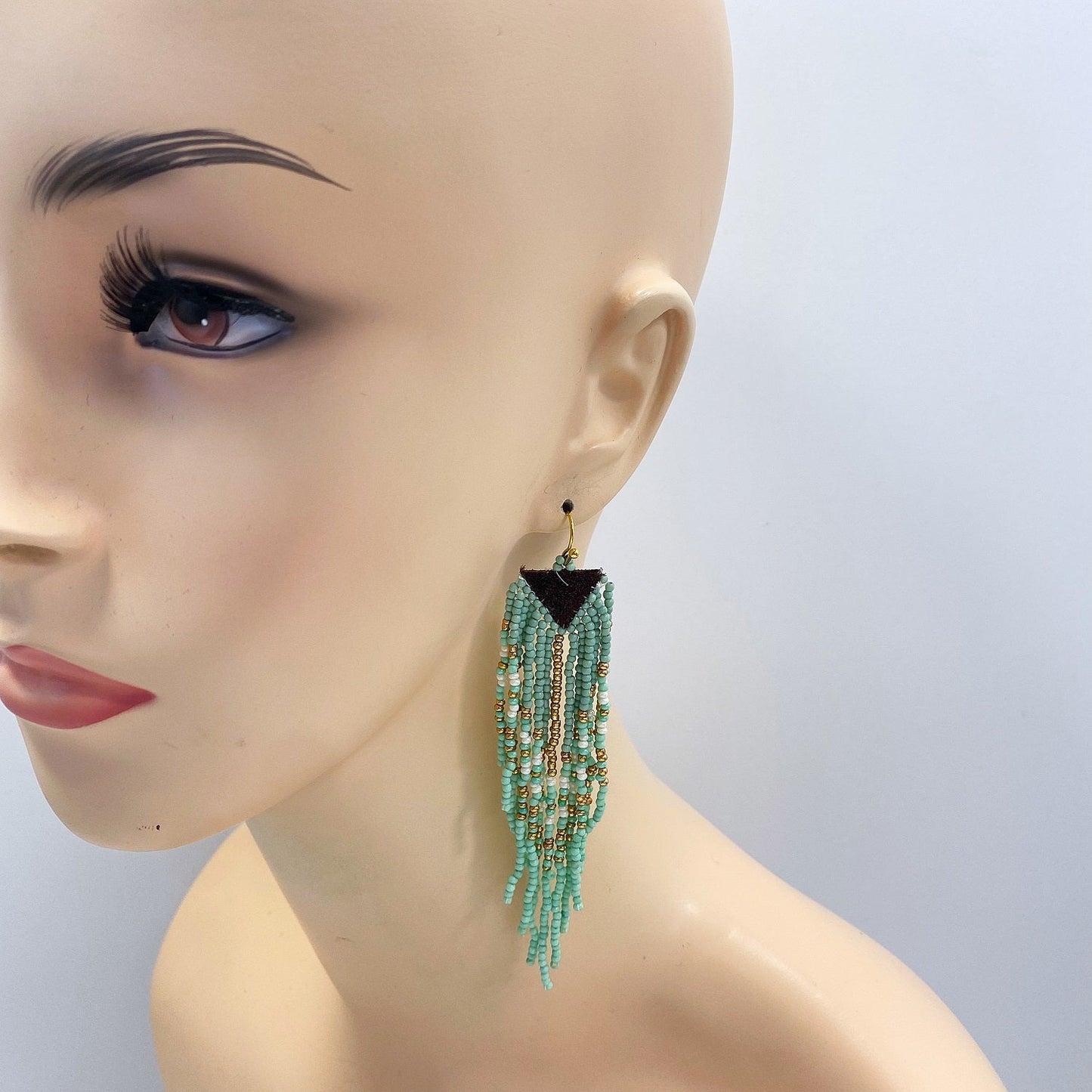 E0929 AE4106 Beaded Tassel Drop Dangle Hook Earrings
