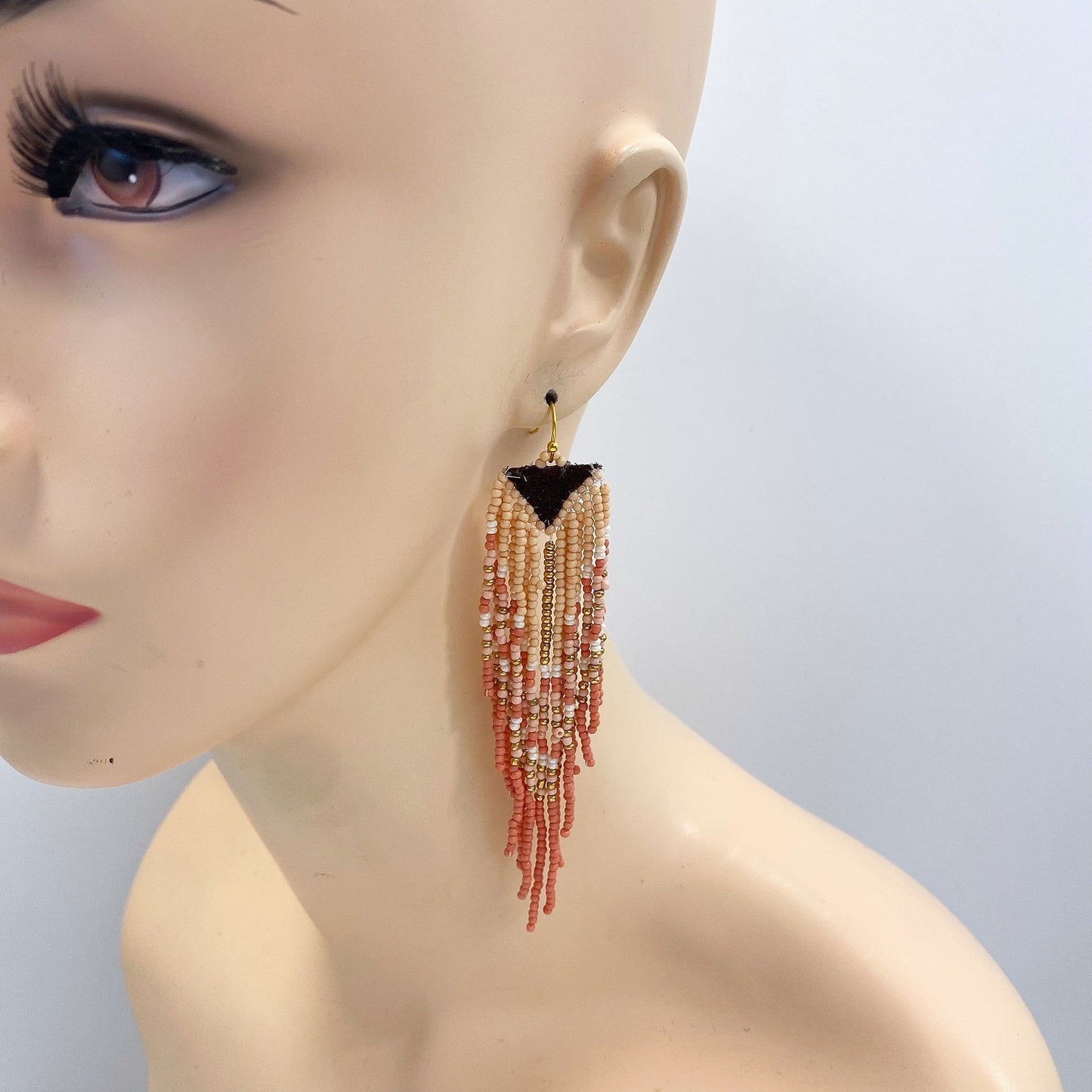 E0929 AE4106 Beaded Tassel Drop Dangle Hook Earrings