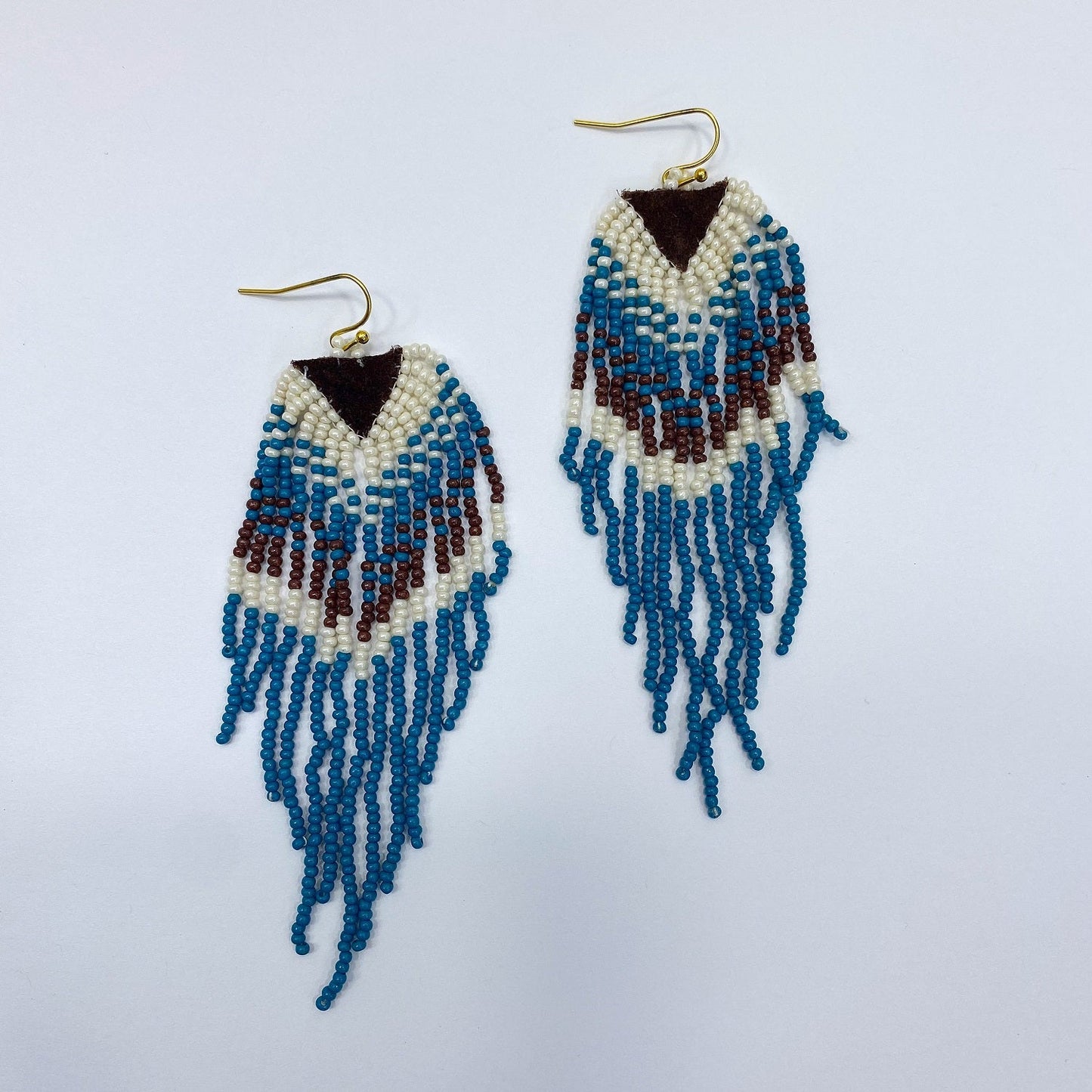 E0975 AE4033 Tribal Design Beaded Tassel Drop Dangle Hook Earrings