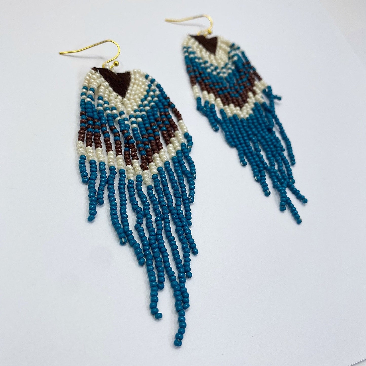 E0975 AE4033 Tribal Design Beaded Tassel Drop Dangle Hook Earrings