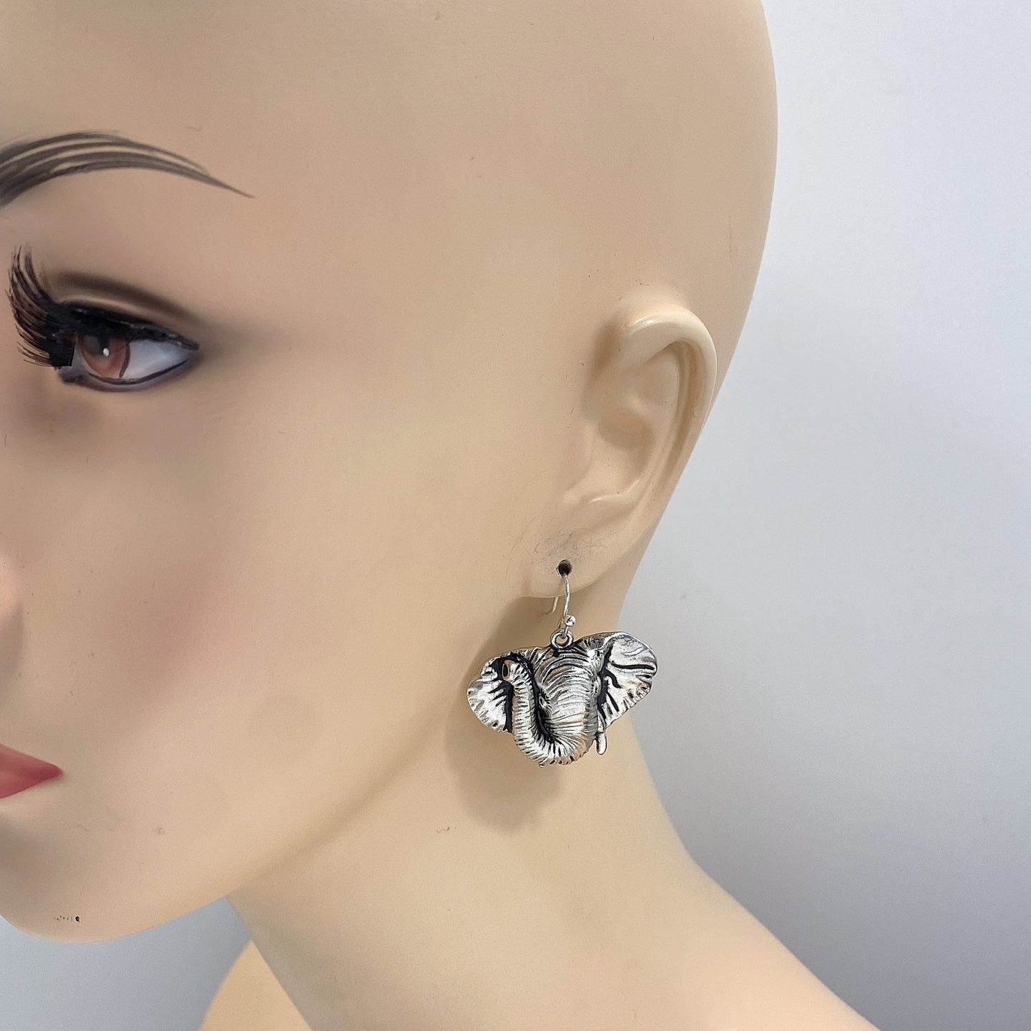 E0981 AE3487 Animal Elephant Head Shape Drop Dangle Hook earrings