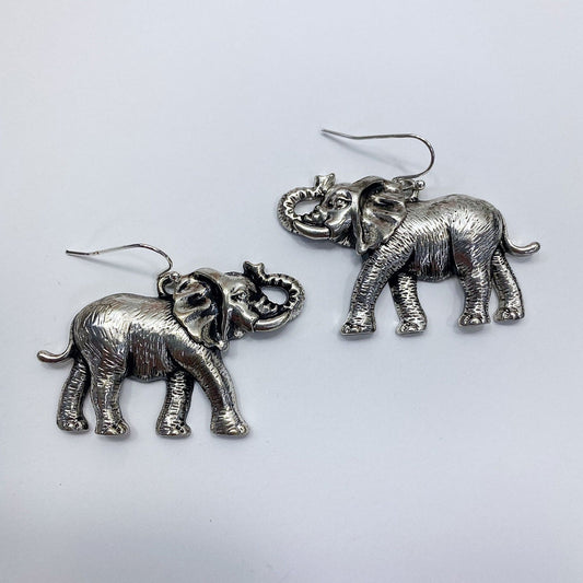 E0762 AE3488 Metal Elephant Shape Drop Dangle Hook Earrings