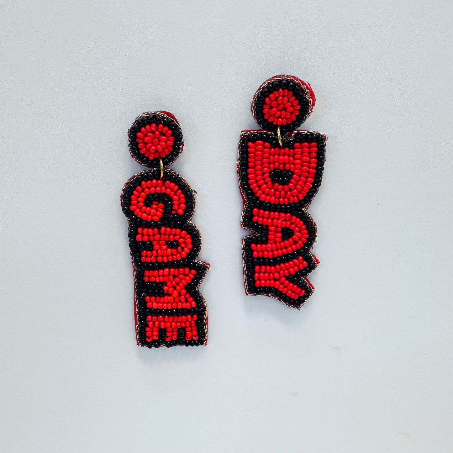 E1043 SER1035 GAME DAY Design Drop dangle Post Earrings