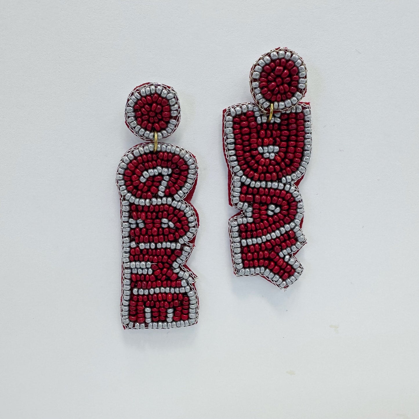 E1043 SER1035 GAME DAY Design Drop dangle Post Earrings