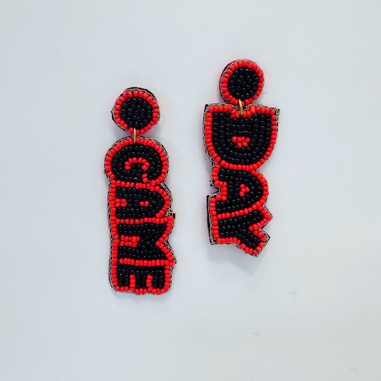 E1043 SER1035 GAME DAY Design Drop dangle Post Earrings