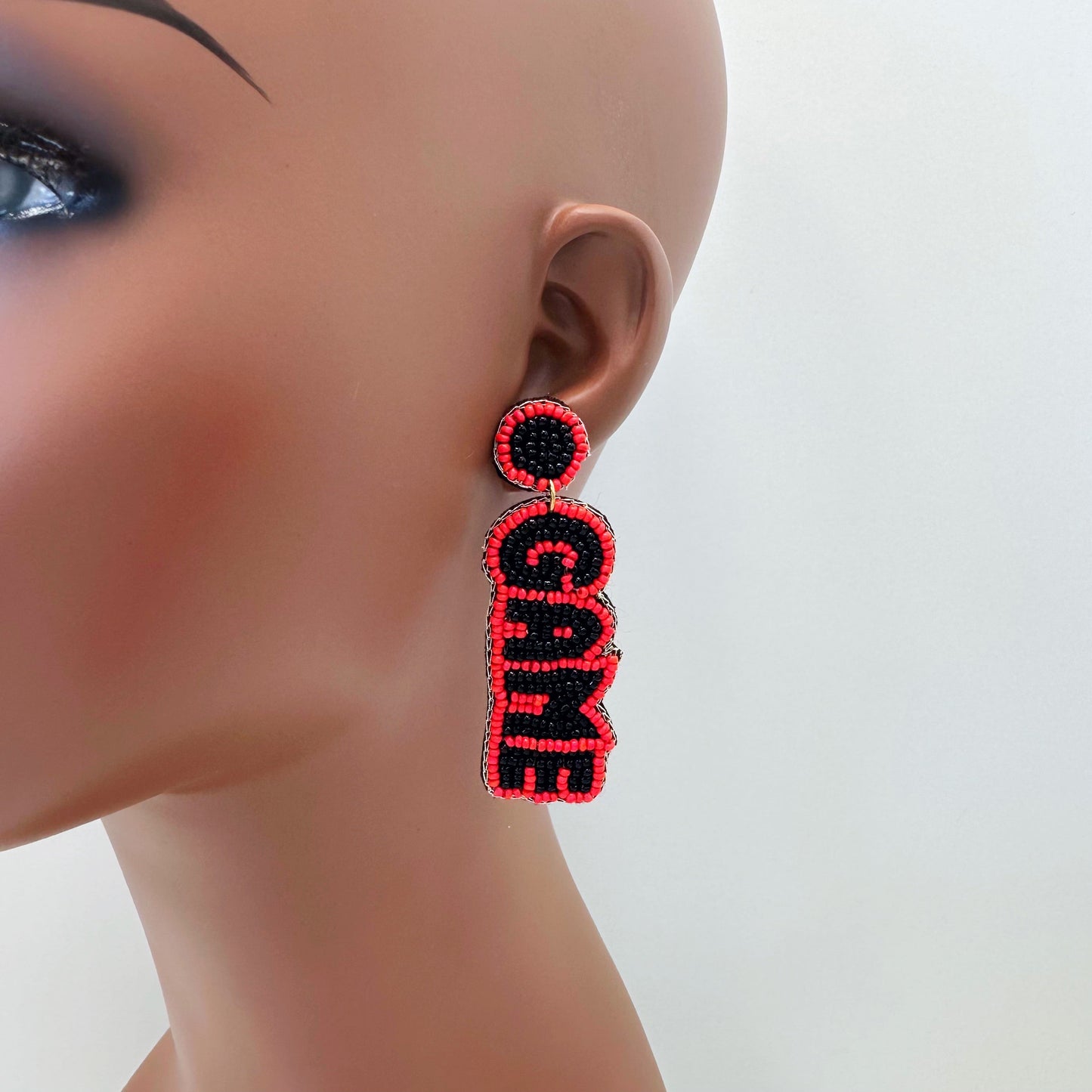 E1043 SER1035 GAME DAY Design Drop dangle Post Earrings