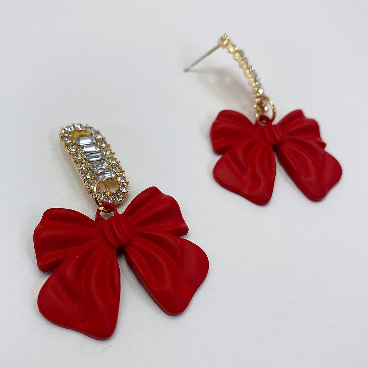 E0712 CCRBPE02 Bow Ribbon Shape Drop Dangle Earrings