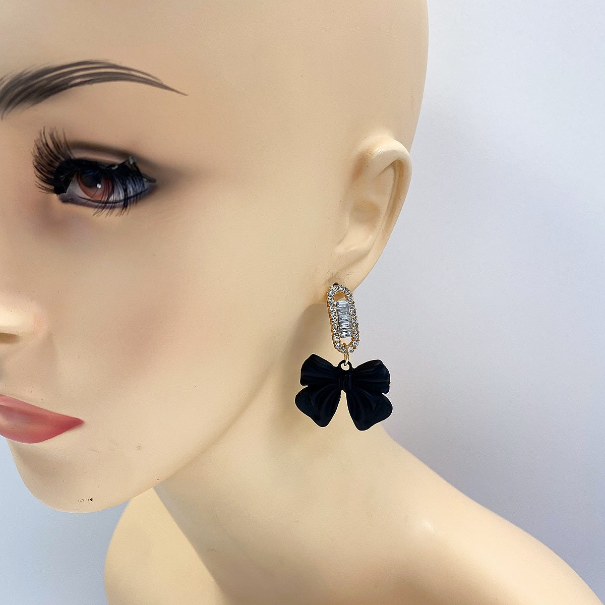 E0712 CCRBPE02 Bow Ribbon Shape Drop Dangle Earrings