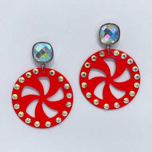E0724 13-4761 Circle Round Shape Drop Dangle Post Earrings
