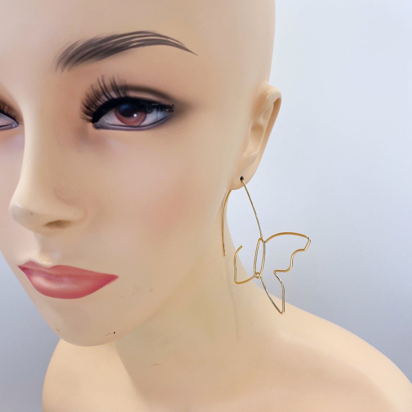 E1370 13 2965 Butterfly Drop Hook Earrings