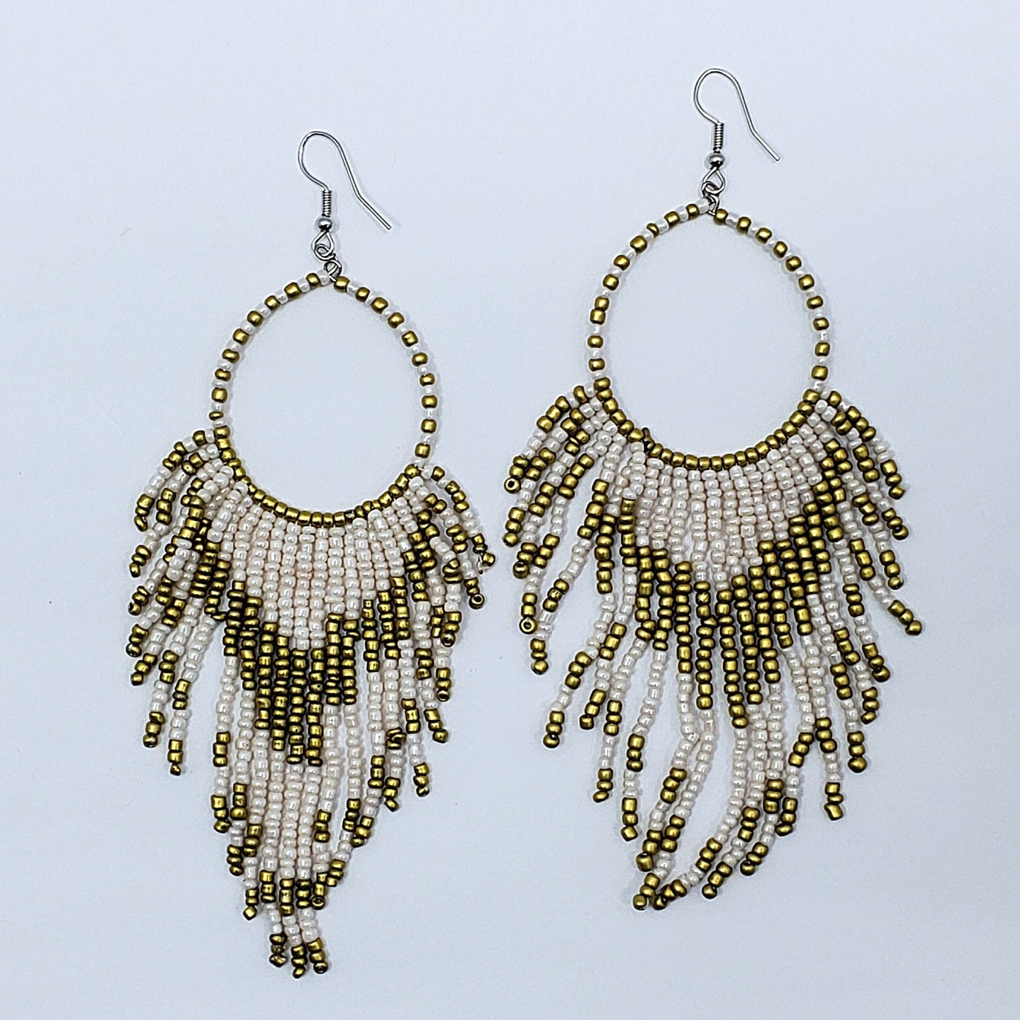 E0811 GGBTDE01 BEAD TASSEL DROP DANGLE EARRINGS