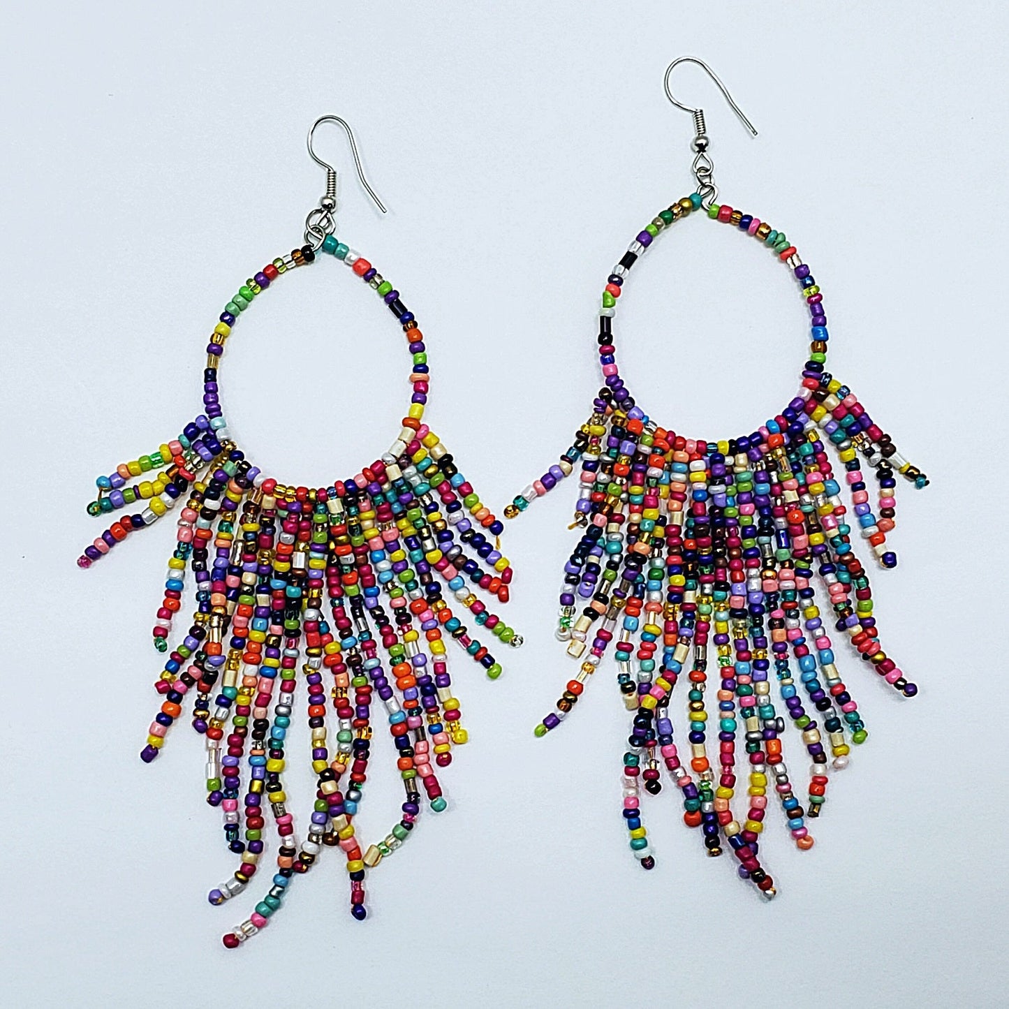 E0811 GGBTDE01 BEAD TASSEL DROP DANGLE EARRINGS