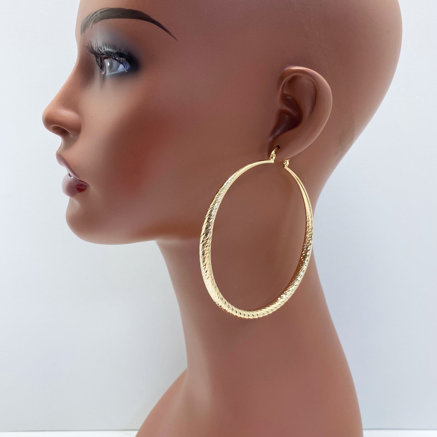 E0825 KE7302-80 Metal Hoop Earrings