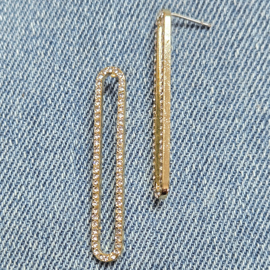 E1185 ELE1702 Oval shape Drop Post Earrings