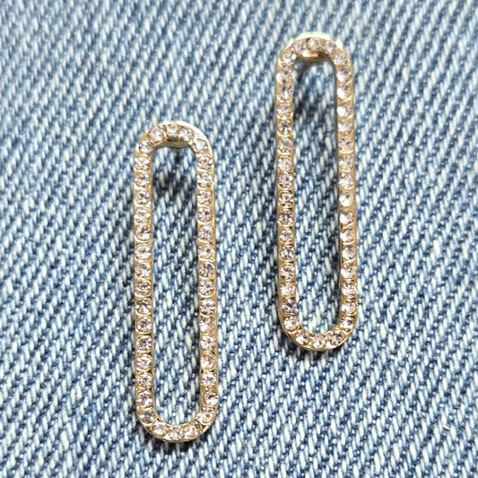 E1184 ELE1703 Oval shape Drop Post Earrings