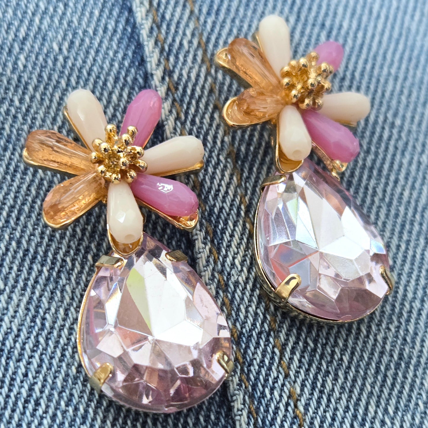 E1186 ELE2154 Flower Design Drop Dangle Earrings