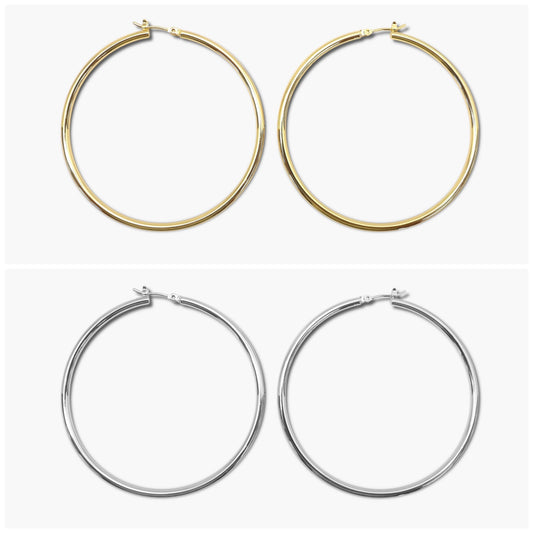 E0300 | Sleek Signature Hoop Earrings | SE10001-6J