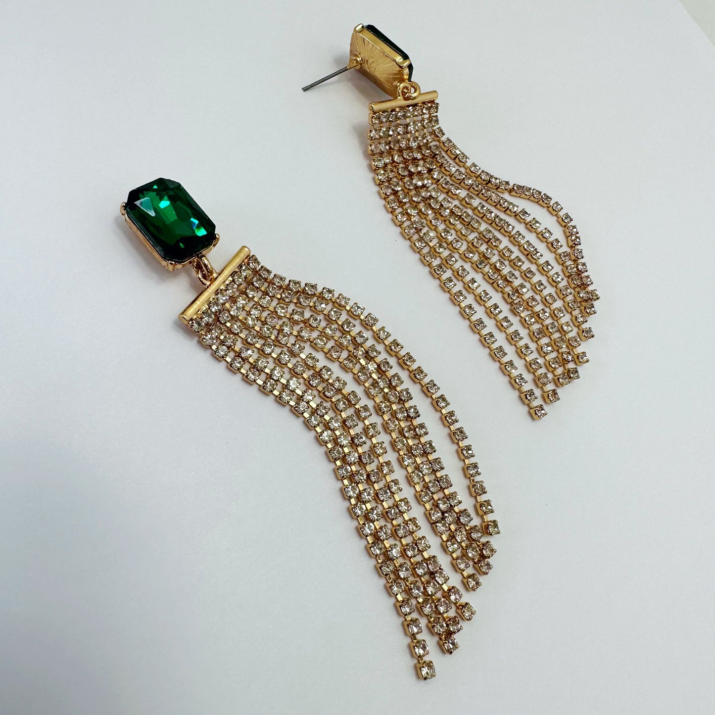 E1767 | Emerald Tassel Earrings | 25E2346