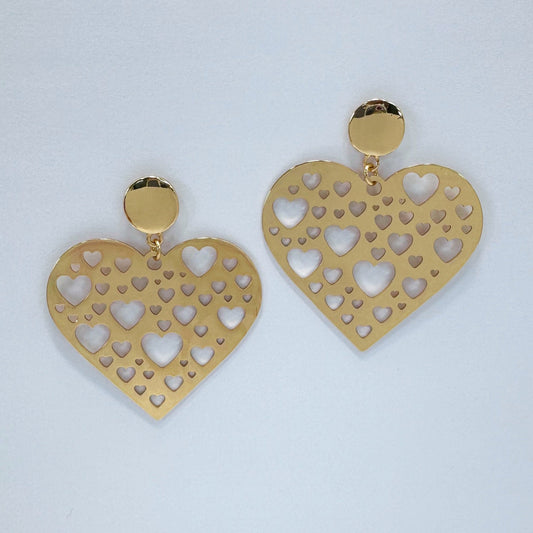 E1764 | Filigree Heart Earrings | 25E2888
