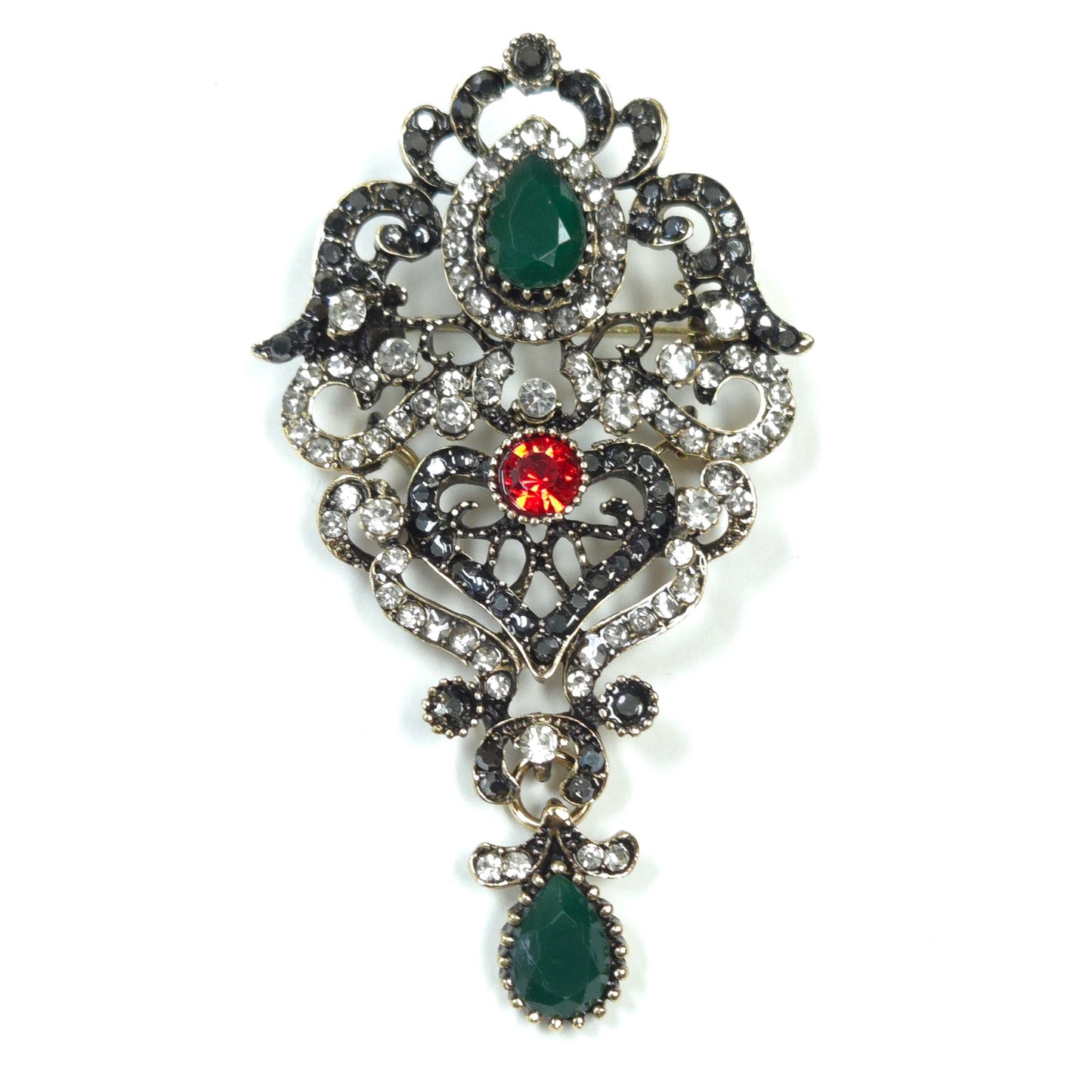 BR0275 | Heirloom Style Gem Brooch | GBR1255
