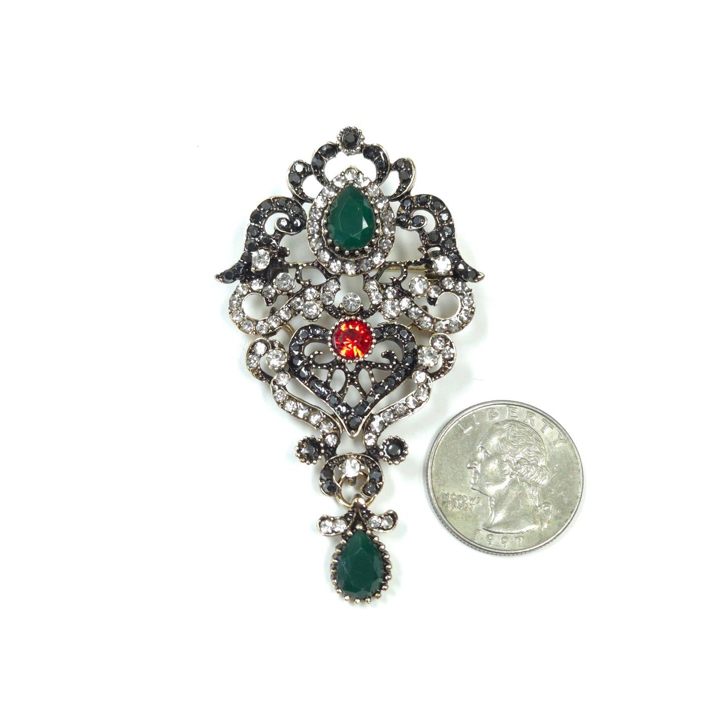 BR0275 | Heirloom Style Gem Brooch | GBR1255